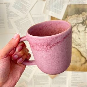 Anthropologie Mug Jasper Portuguese pink/red ceramic stonewear